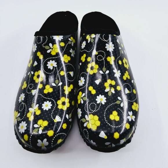 Western Chief Women's 9 Black Bees Casual Lightweight Slip on Garden Party Clogs - Picture 7 of 9